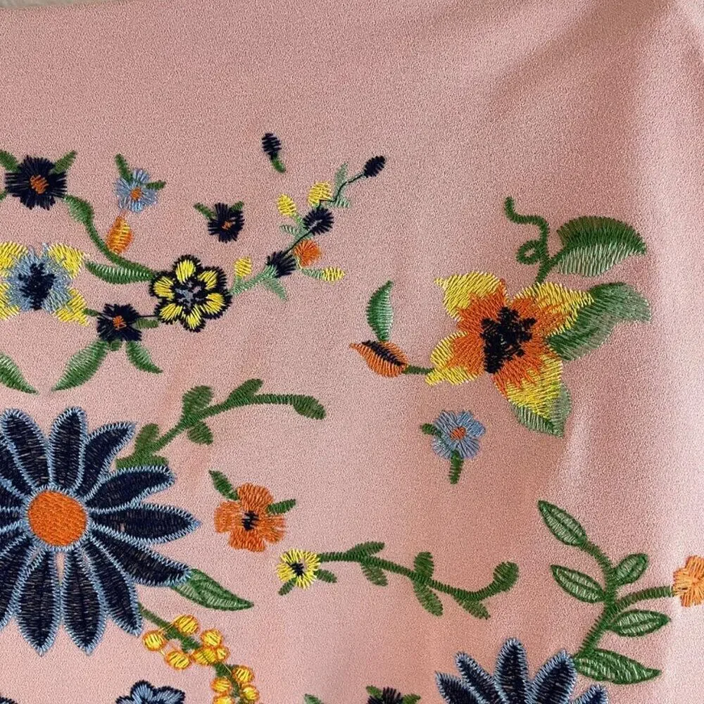 Floral Boho Embroidered Mini Skirt Size Medium